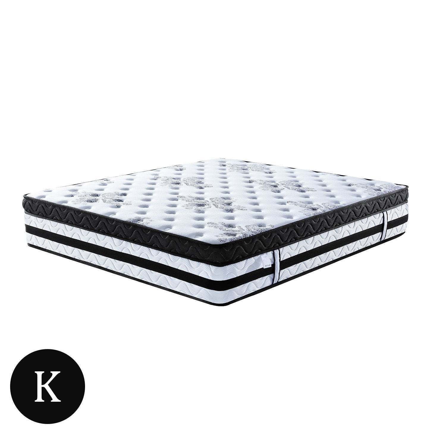 King Euro Top Mattress, 5-Zone Pocket Springs, 34cm Thick, Laura Hill