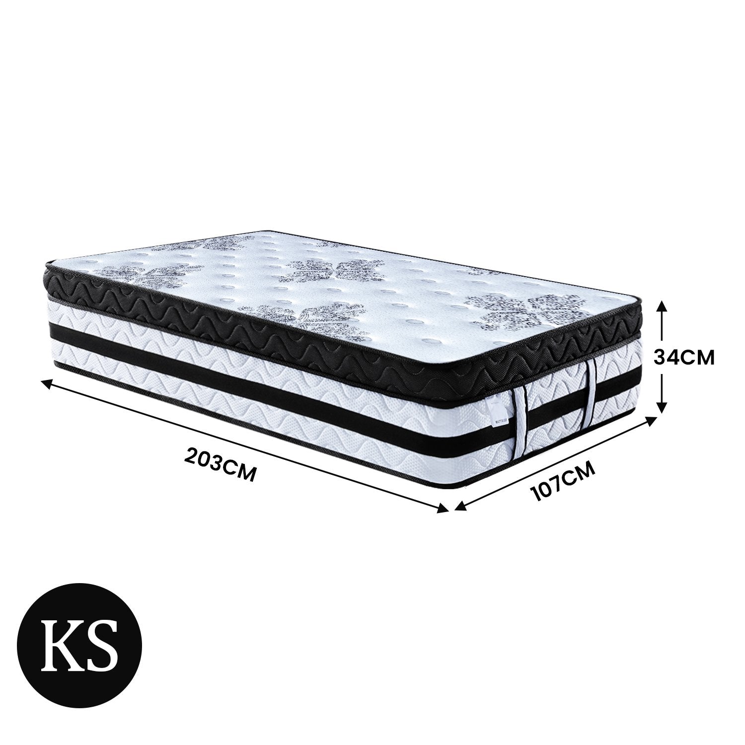 Medium Firm Euro Top 5-Zone Pocket Spring Mattress 34cm Laura Hill