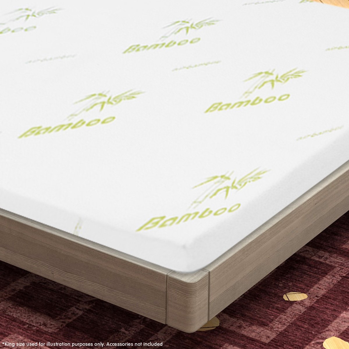 Cool Gel Memory Foam Mattress Topper with Bamboo Cover - King