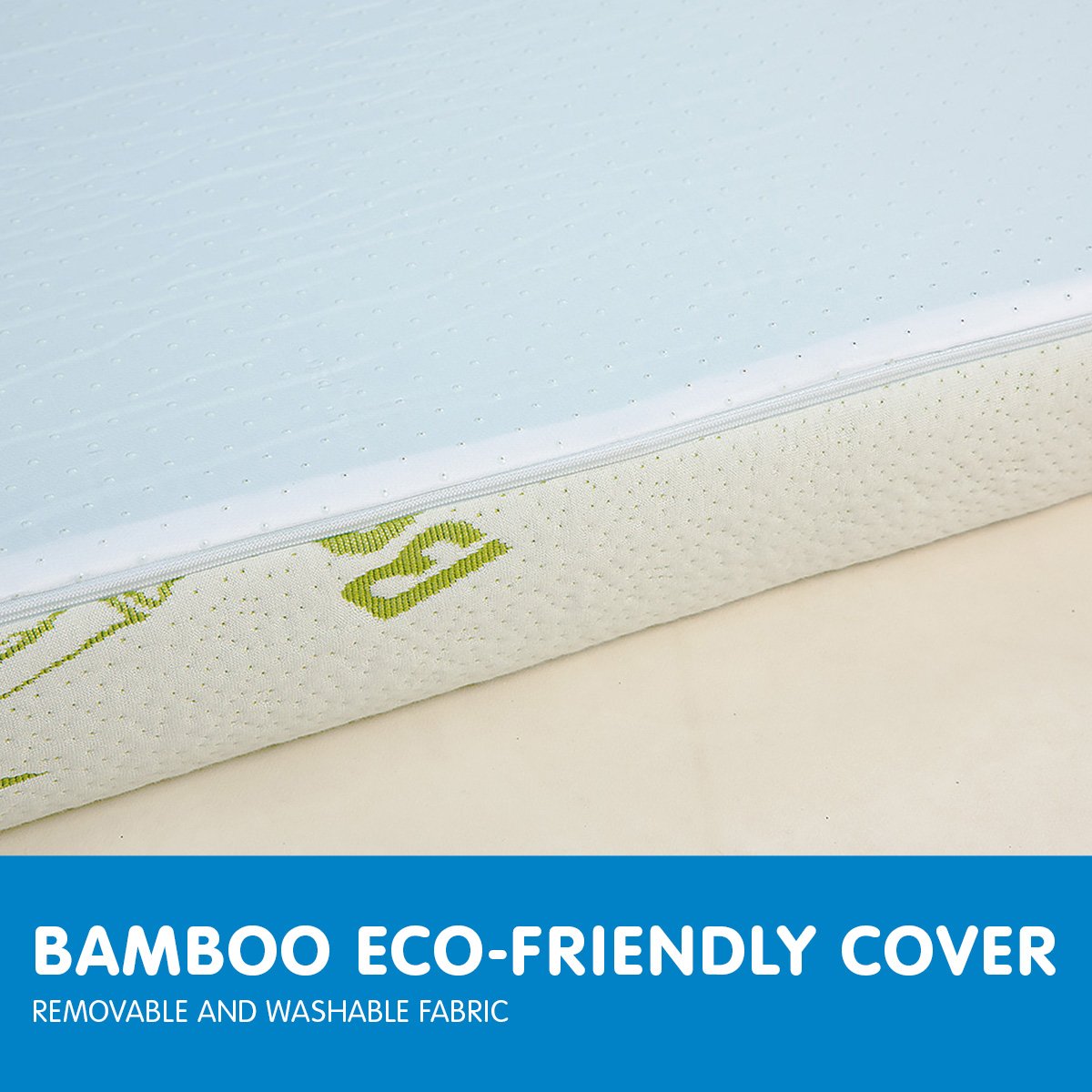 Cool Gel Memory Foam Mattress Topper with Bamboo Cover - King