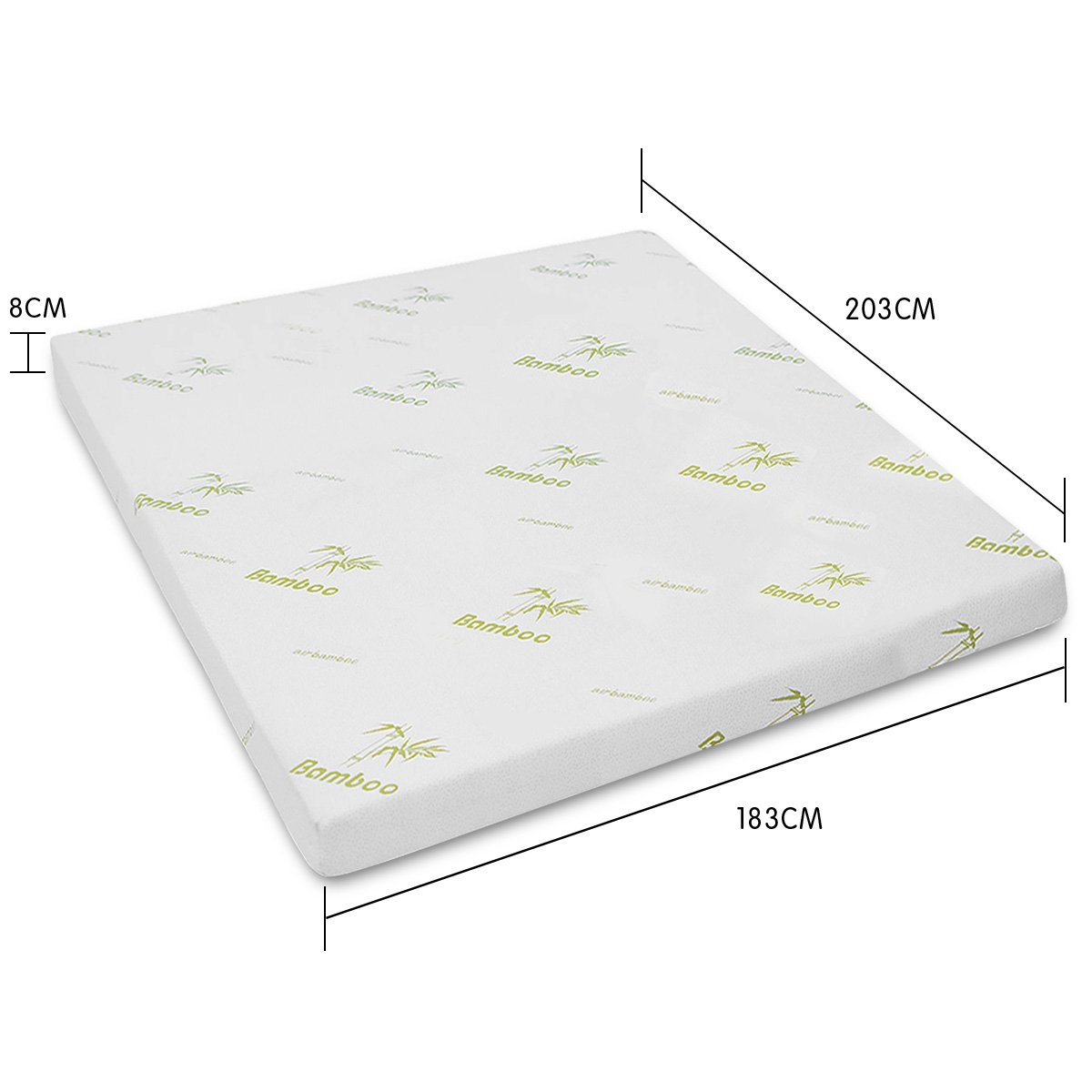 Cool Gel Memory Foam Mattress Topper with Bamboo Cover - King