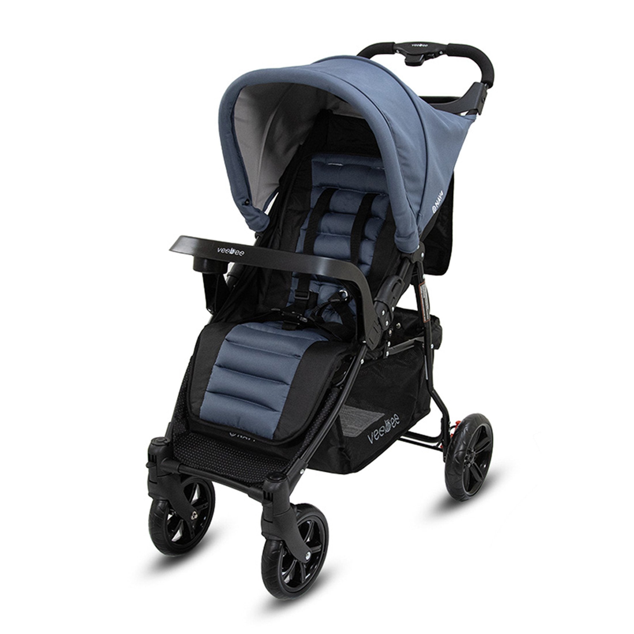 Lightweight Foldable Stroller Pram, UPF 50+ Canopy, 22kg Capacity - Veebee