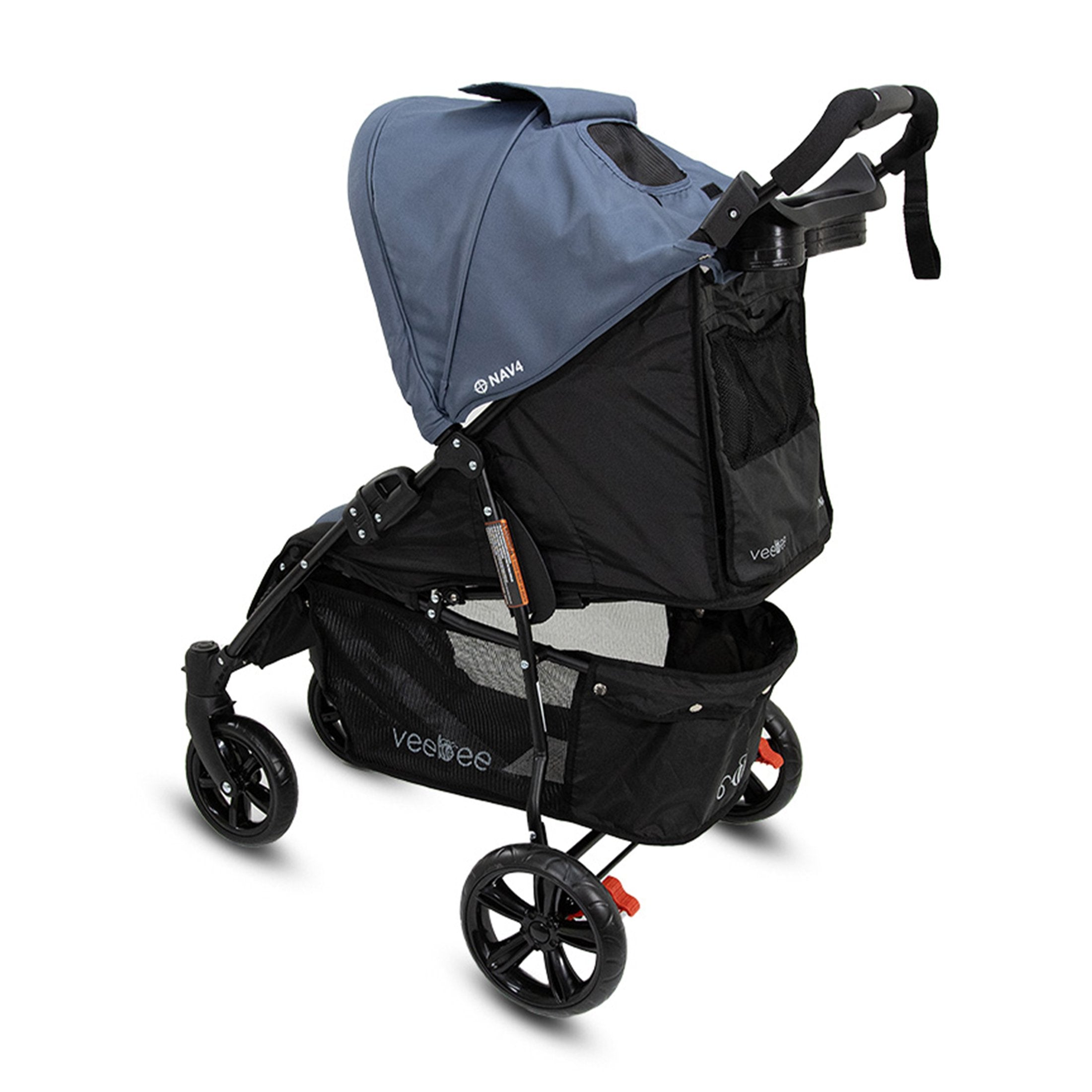 Lightweight Foldable Stroller Pram, UPF 50+ Canopy, 22kg Capacity - Veebee