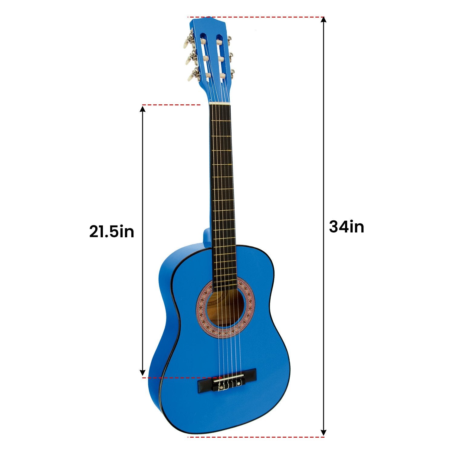 34in Acoustic Children’s Guitar with Case & Picks - Karrera