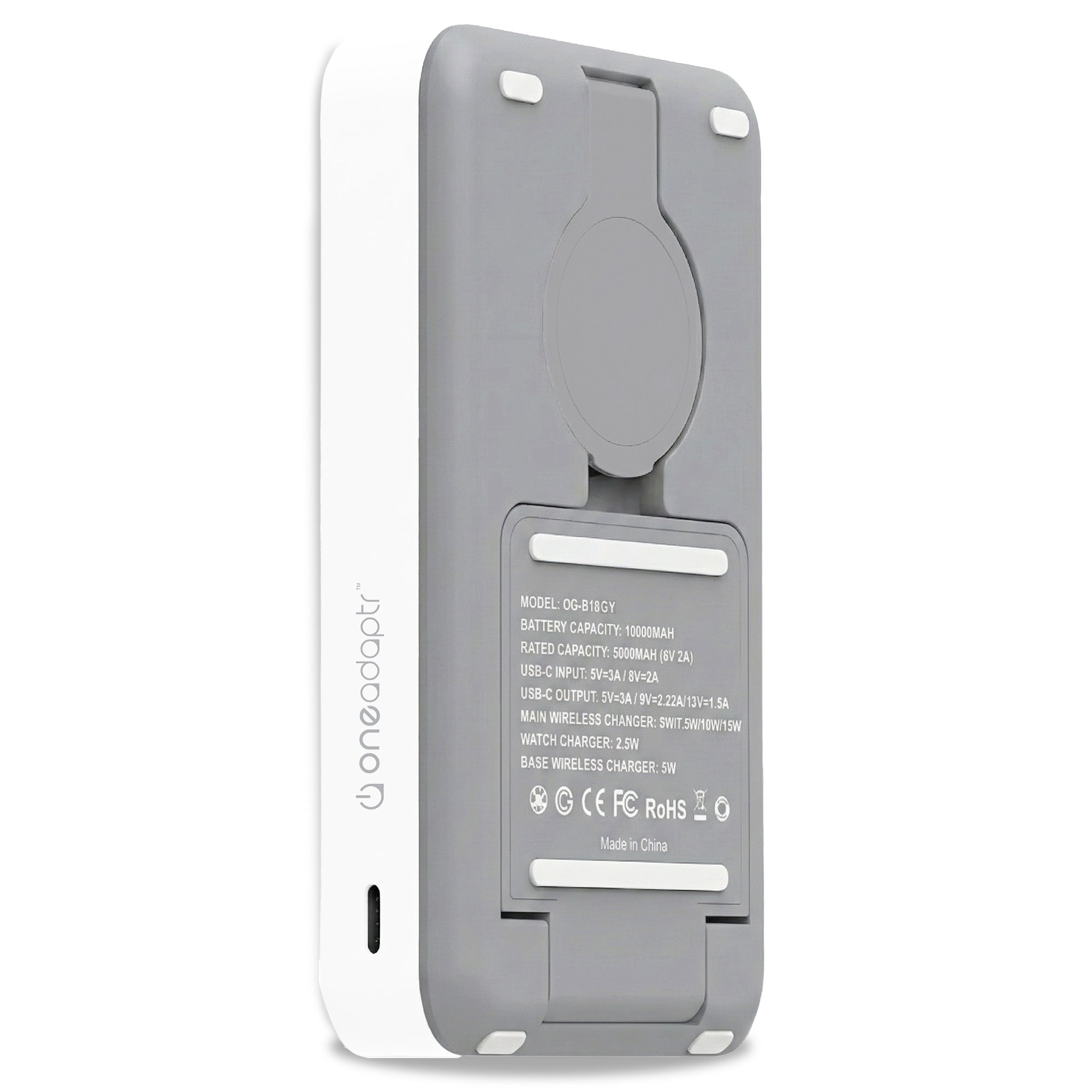 OneAdaptr OneGo Grey 5 in 1 MagSafe Charging Stand Power Bank