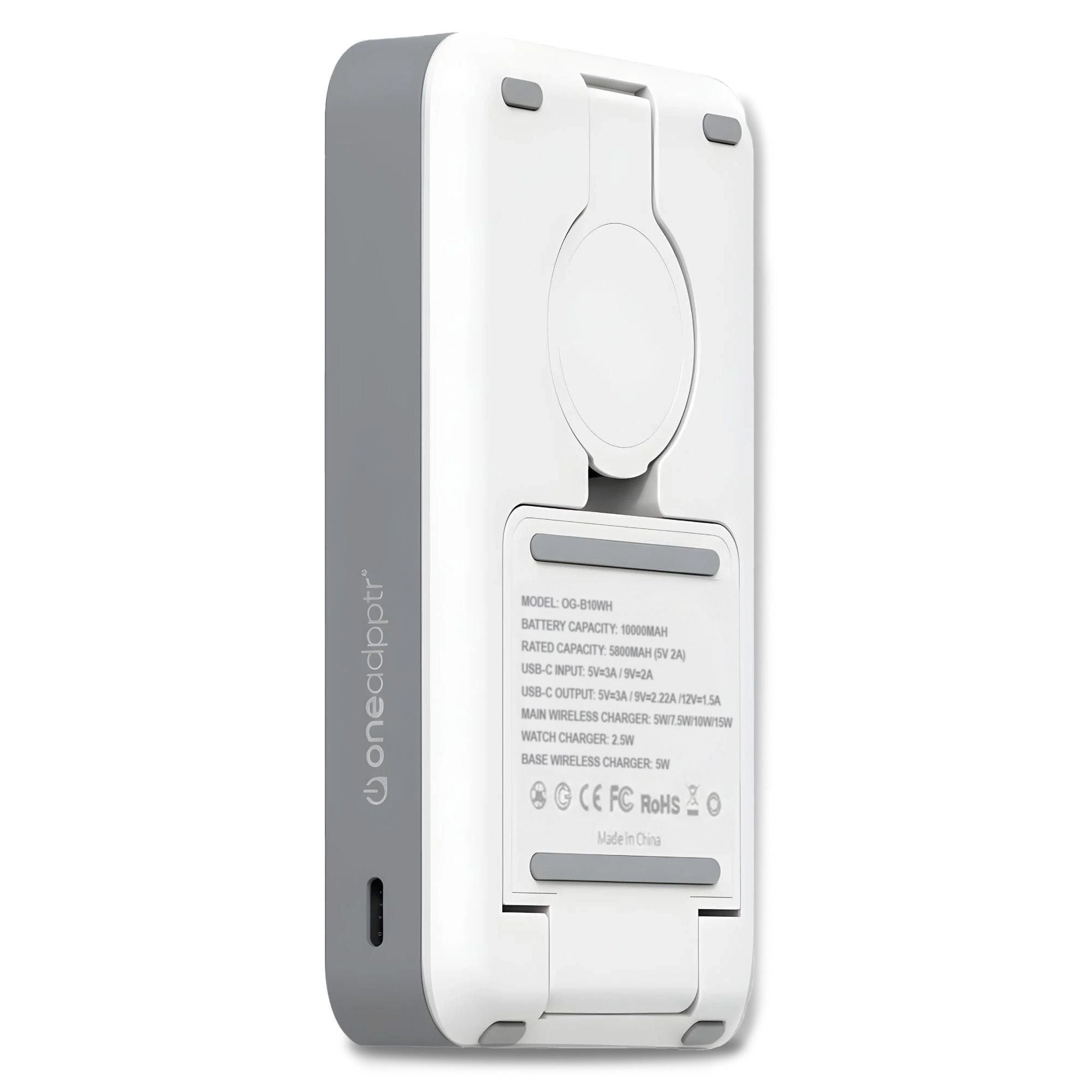 OneAdaptr OneGo White 5 in 1 MagSafe Charging Stand Power Bank