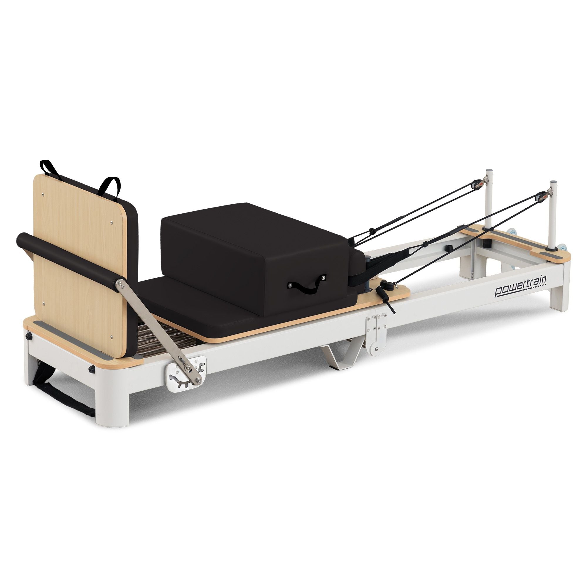 Powertrain Velora Black Aluminium Foldable Pilates Board Reformer Multifunctional Core Exercise Set Ab Trainer With Platform Extender Sitting Box Jumpboard And Footbar For Indoor Outdoor Full Body