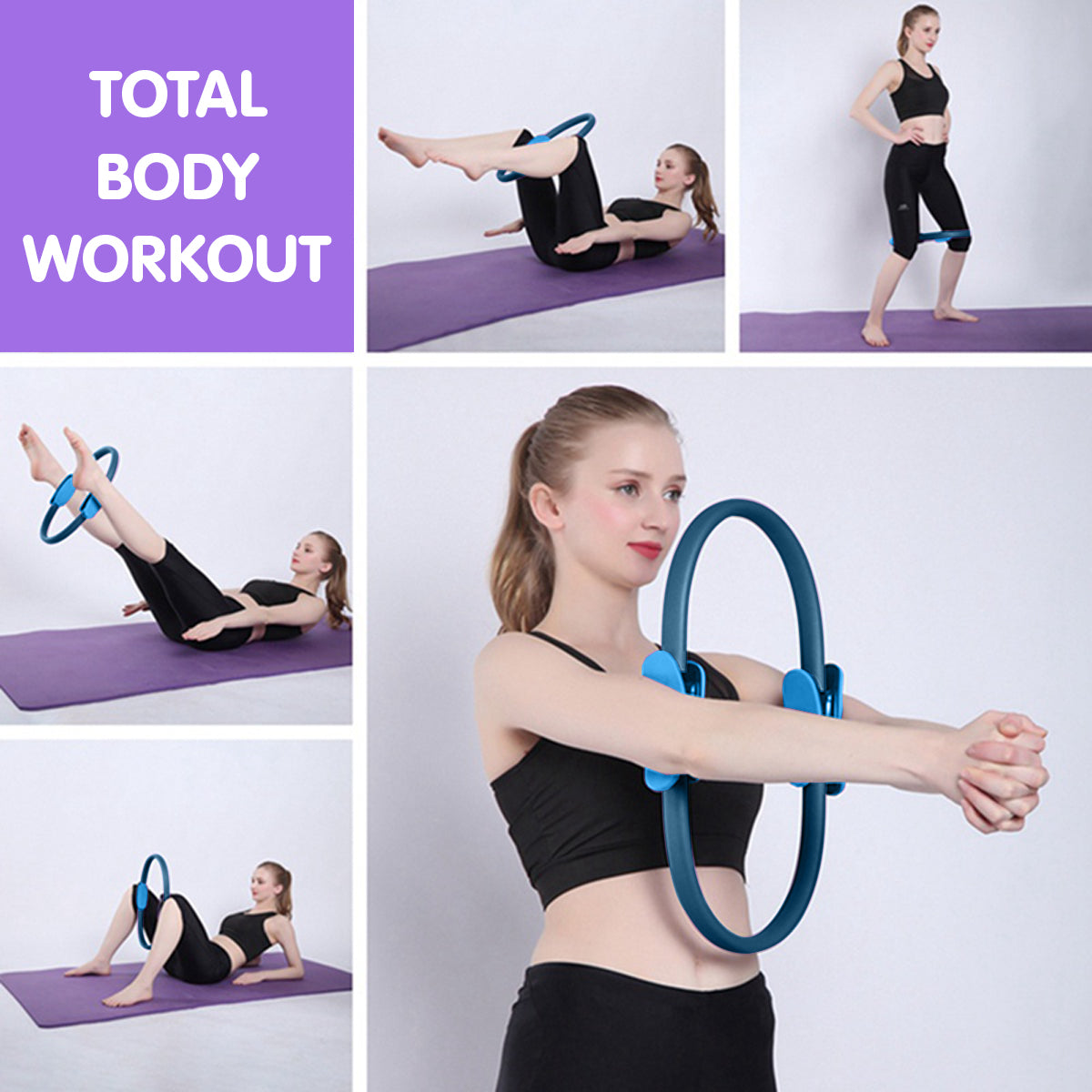 40cm Pilates Ring with Foam Handles for Core Strengthening