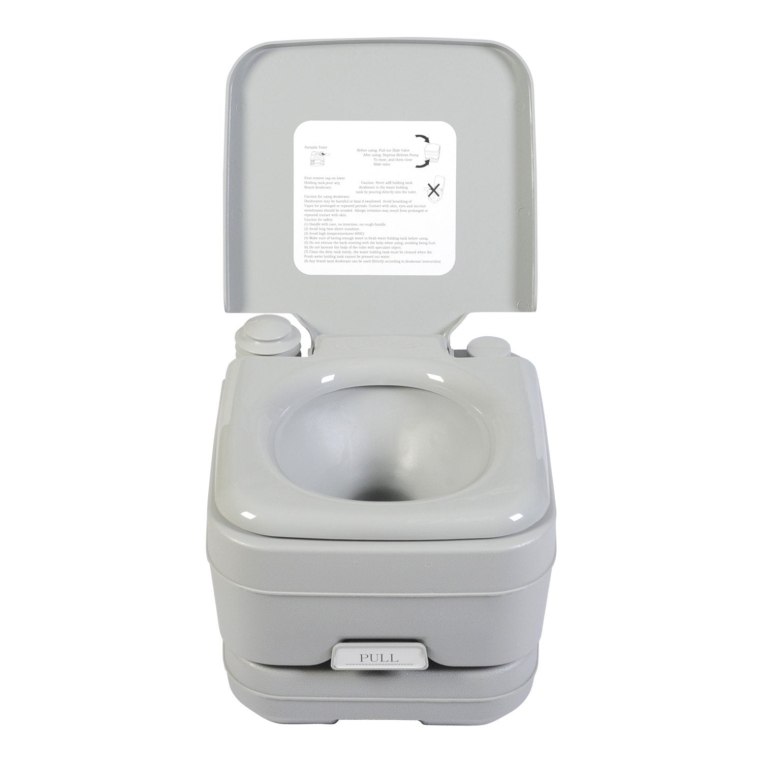 Press Flush 10L Camping Portable Toilet, Double-Sealed Drain