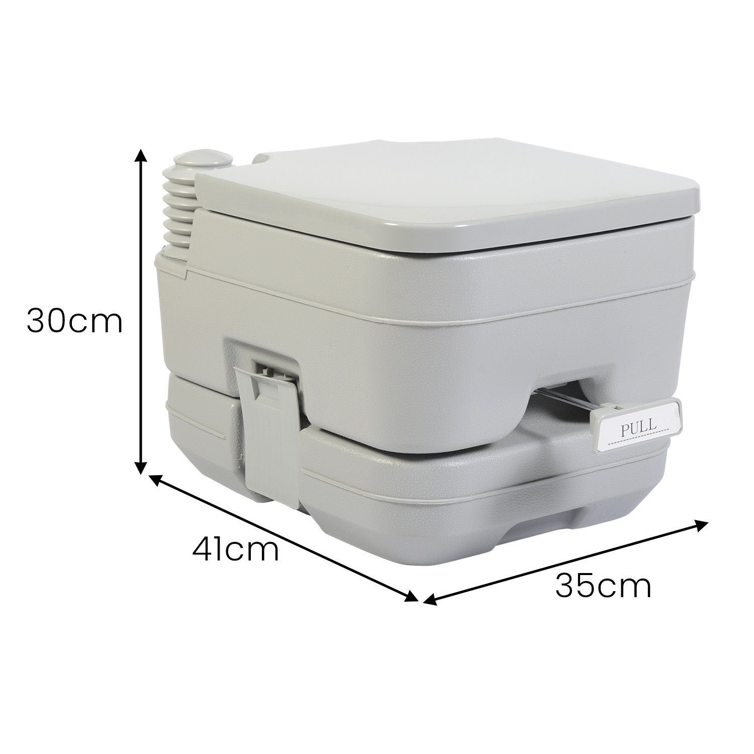 Press Flush 10L Camping Portable Toilet, Double-Sealed Drain