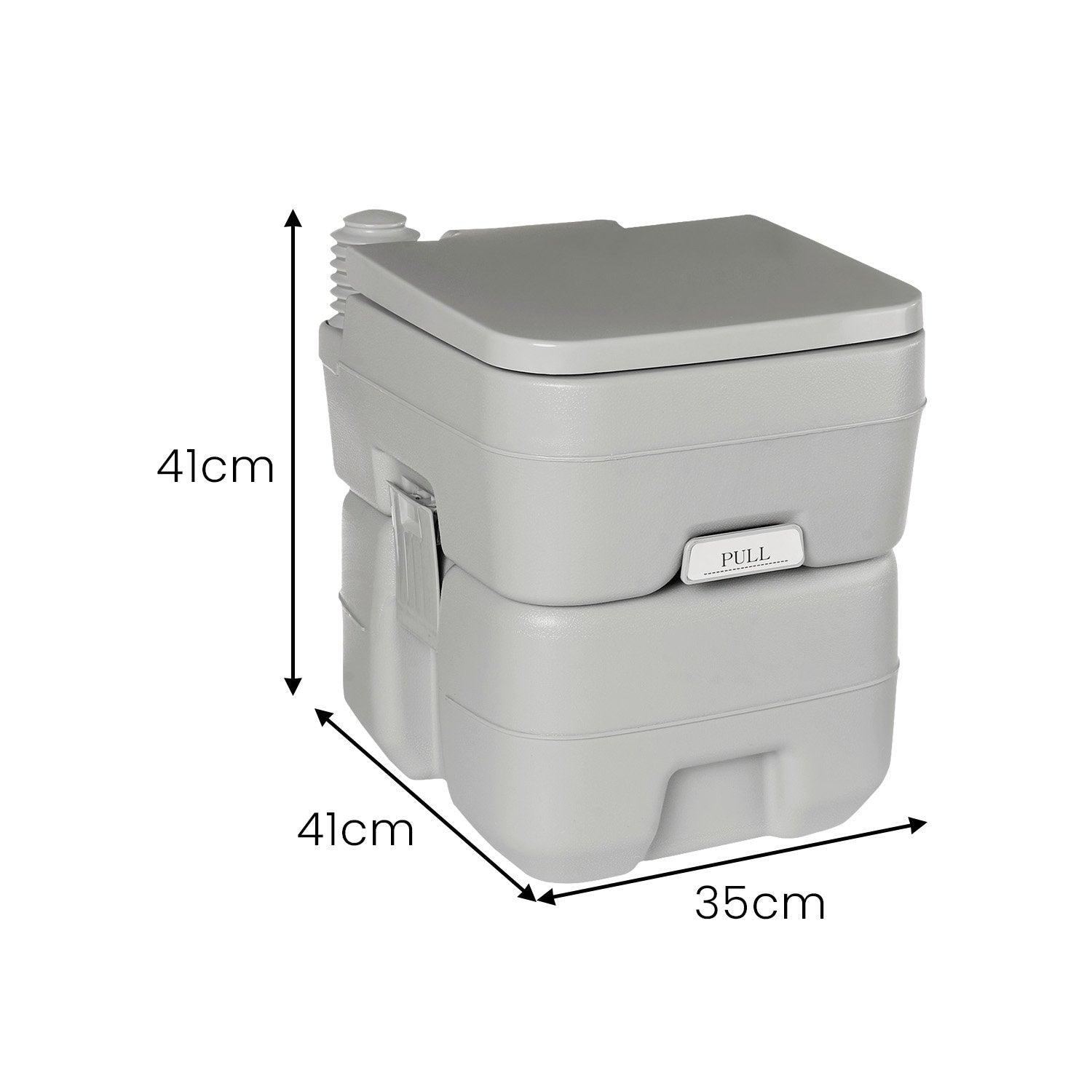 20L Press Flush Camping Toilet, Durable PE ABS - Wallaroo