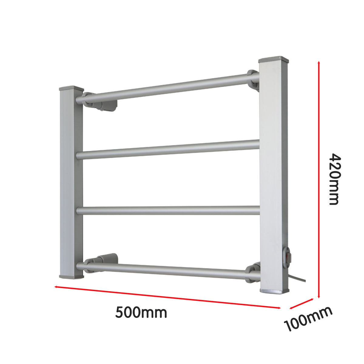 Fast Heating Wall-Mounted Electric Towel Rack, 4 Rails - Pronti