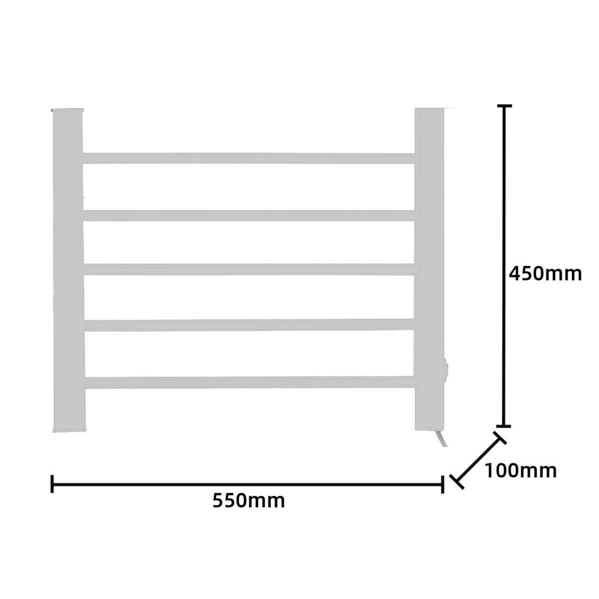 Fast Heating Wall-Mounted Heated Towel Rack, 5 Rails - Pronti