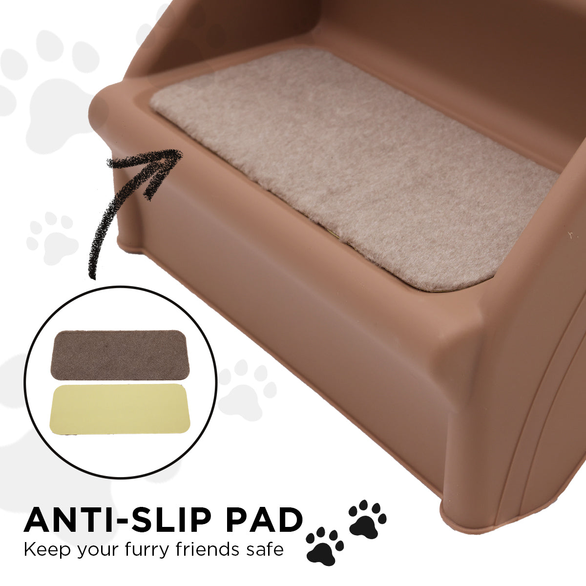 Sturdy Foldable Pet Steps with Anti-Slip Mat, 50cm - Furtastic