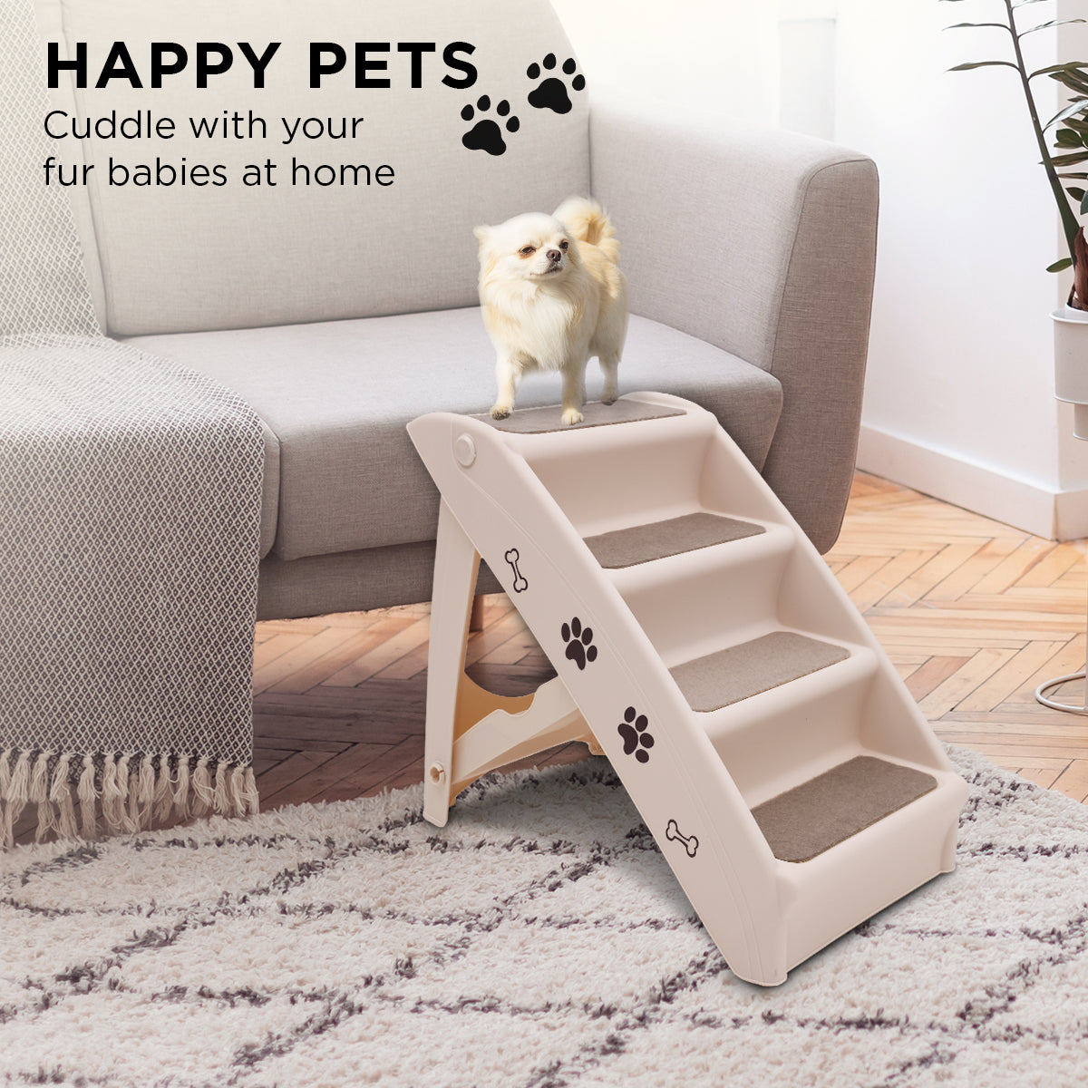 Foldable 50cm Pet Stairs with Non-Slip Mats, Furtastic