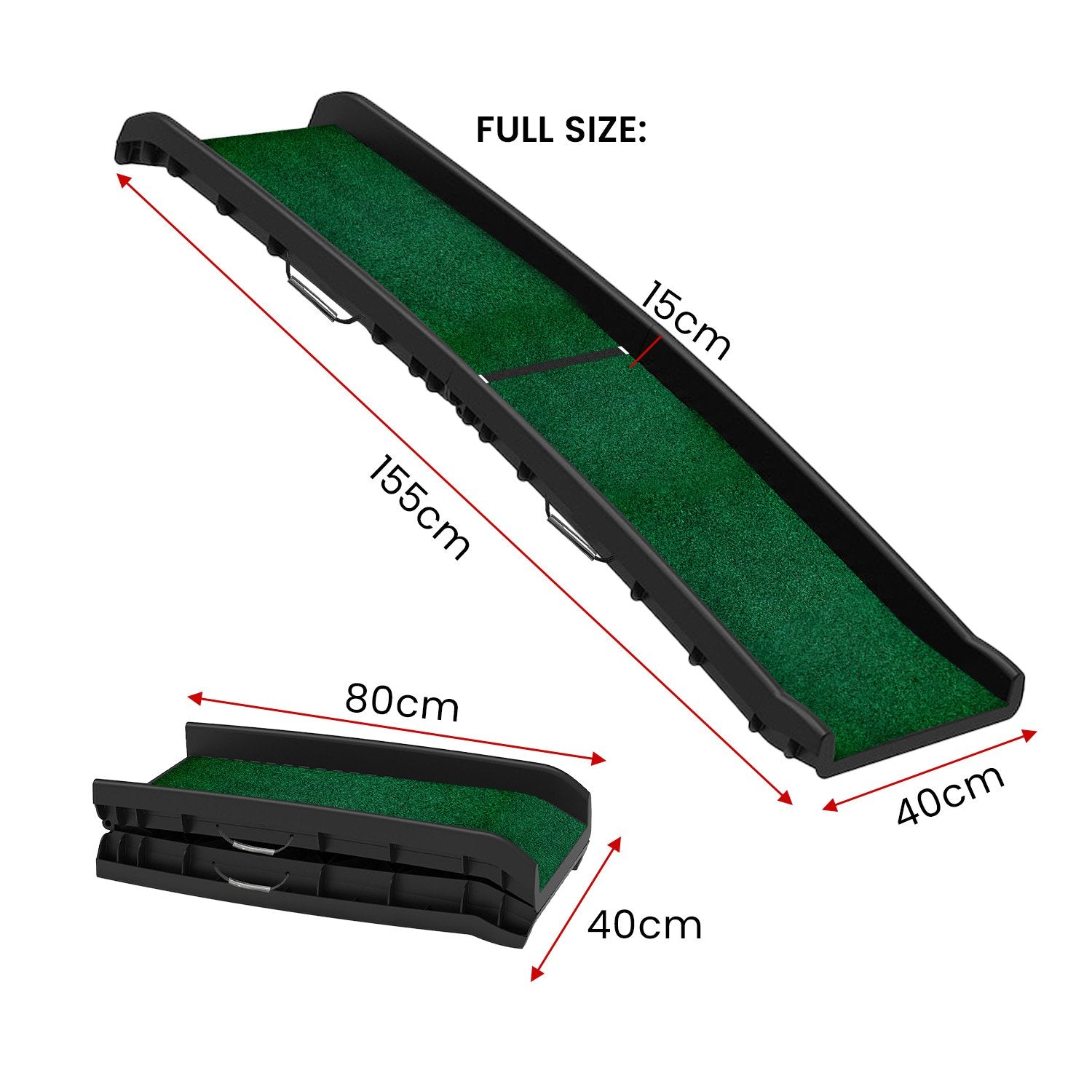 Foldable Lightweight Plastic Dog Ramp with Poly-Grass