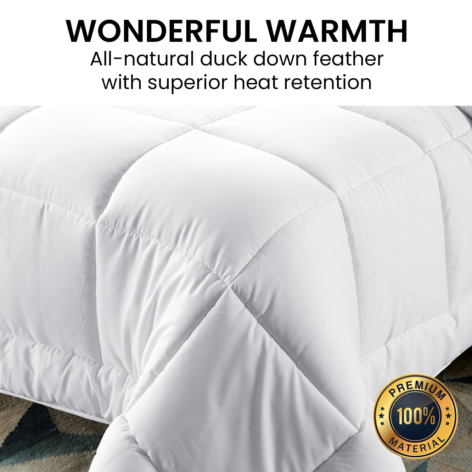 Super King Duck Down Feather Comforter 500GSM, Cotton Cover