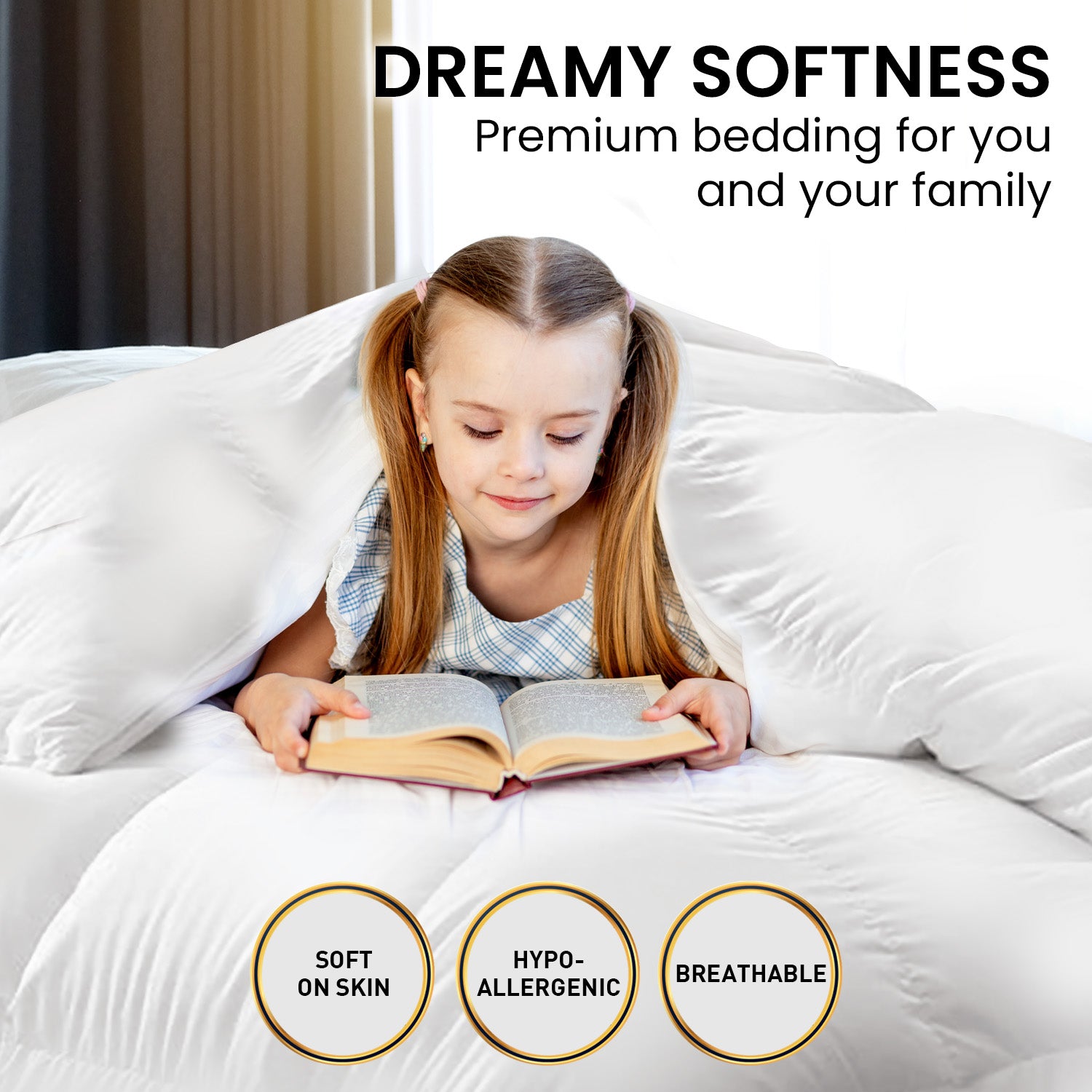 Super King Duck Down Feather Comforter 500GSM, Cotton Cover