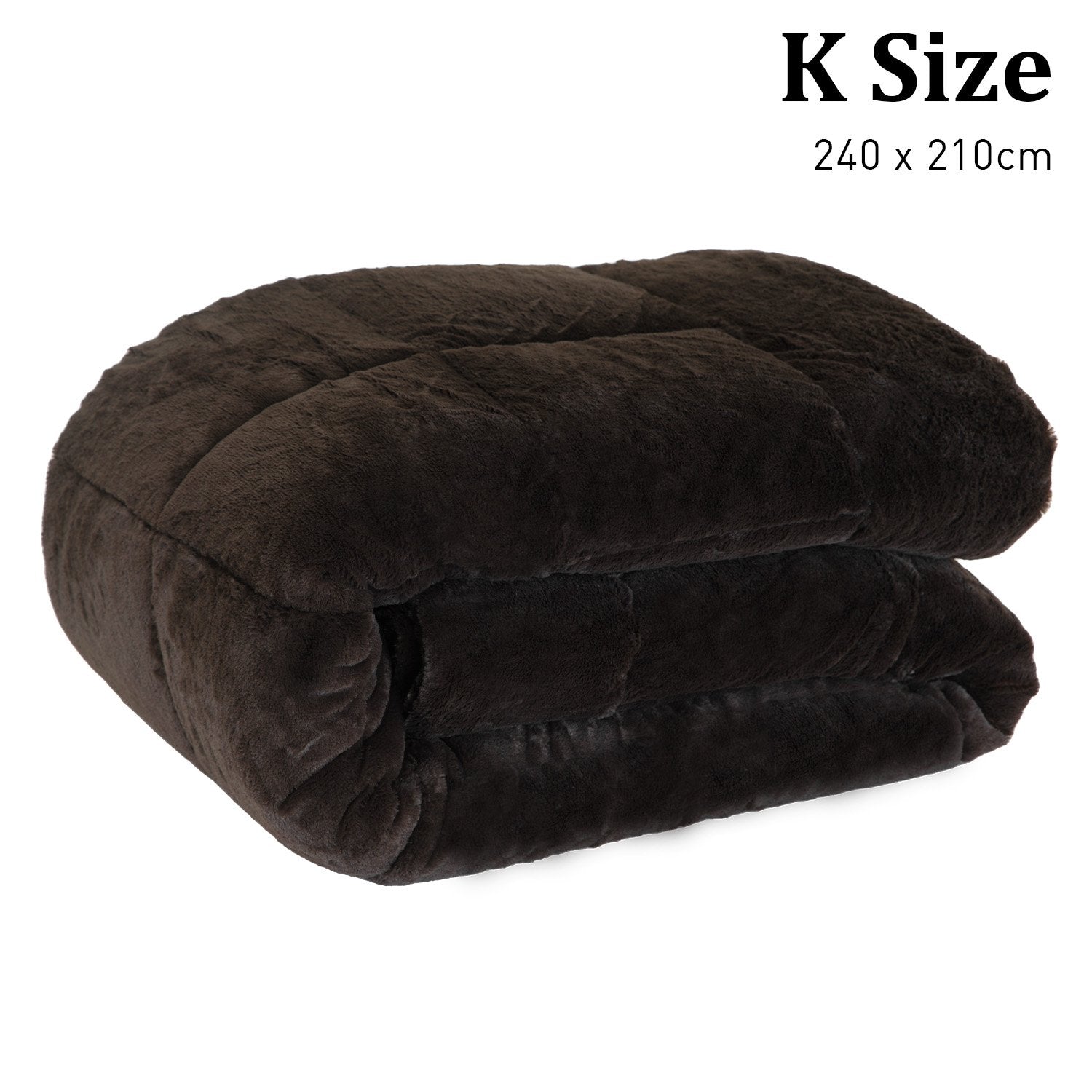 500GSM Faux Mink King Quilt Comforter, Double-Stitched Hems