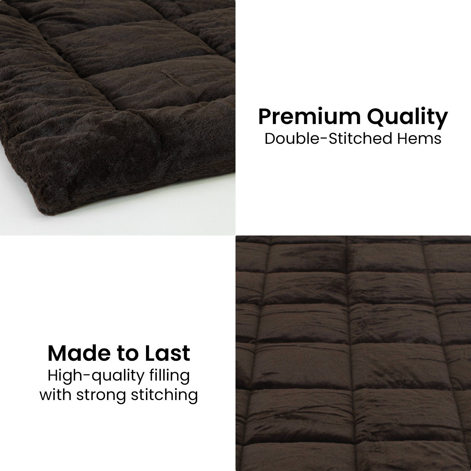 500GSM Faux Mink King Quilt Comforter, Double-Stitched Hems