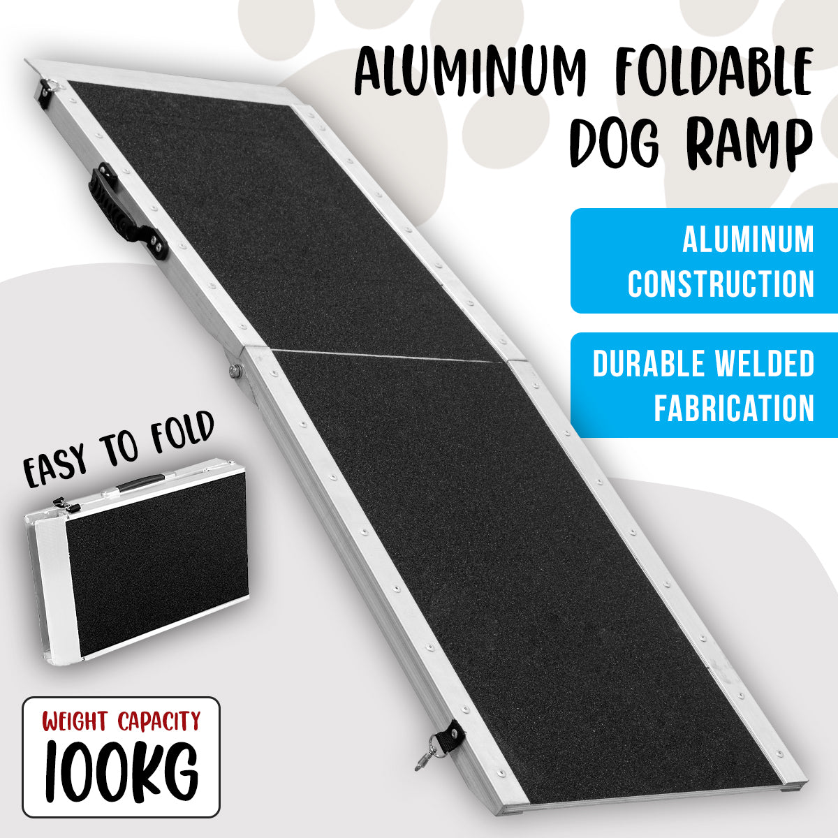 Foldable Anti-Slip Aluminium Dog Ramp 122x38cm, Klika