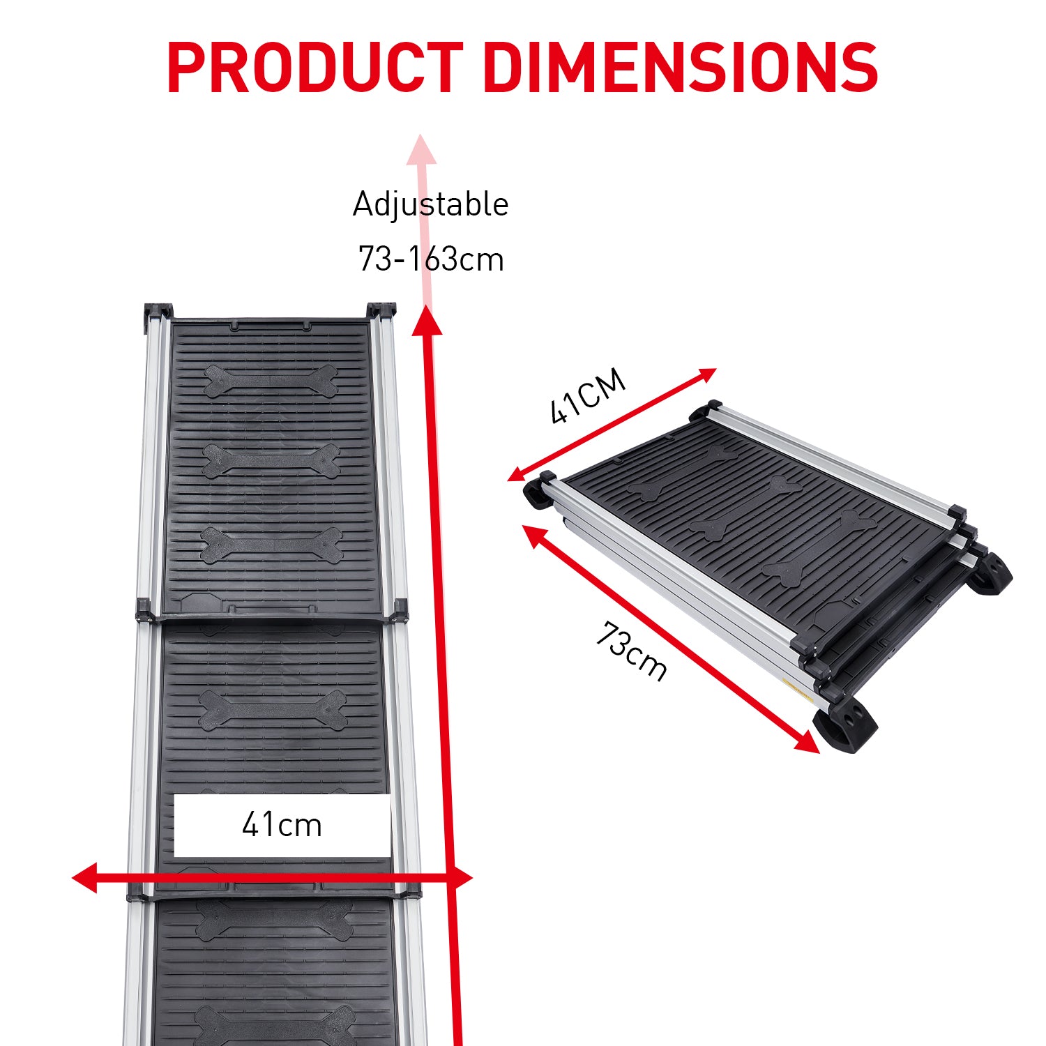 Heavy-Duty Telescopic Non-Slip Pet Ramp, 85kg Capacity