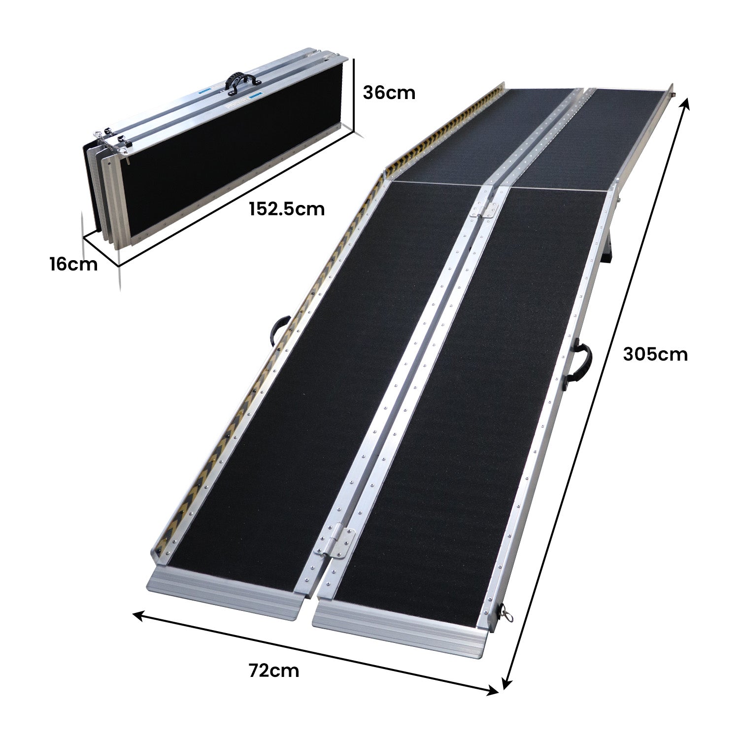 10ft Aluminium Wheelchair Ramp, 275kg Capacity, Foldable - Kartrite