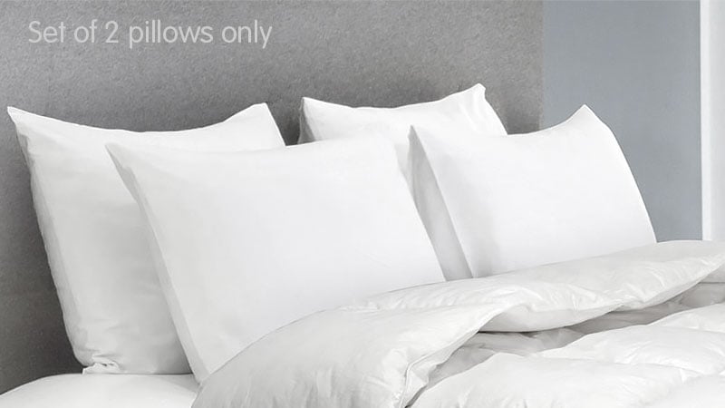 Luxury Duck Down Feather Pillows Twin Set, 1.3kg, Laura Hill