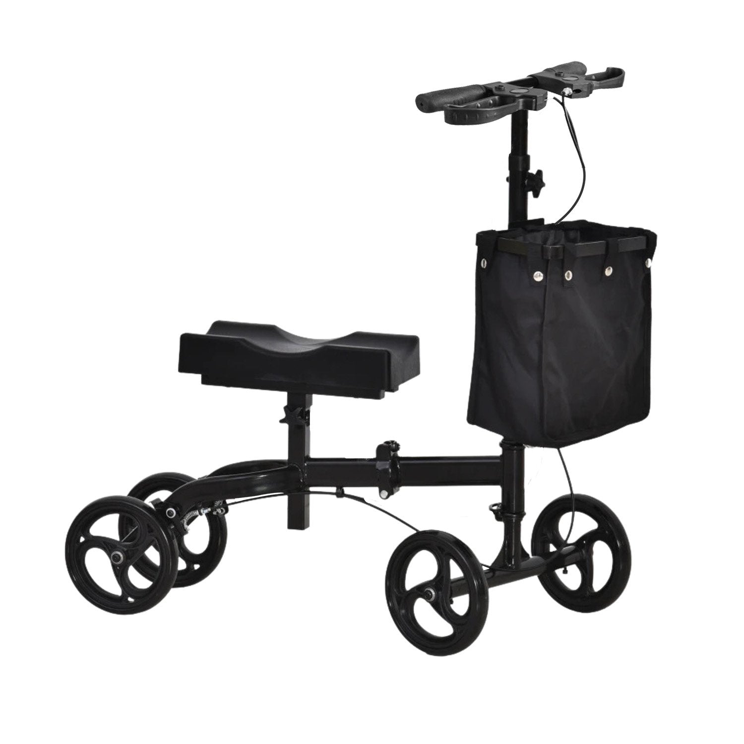 Heavy-Duty Steel Foldable Knee Walker Scooter with Brakes