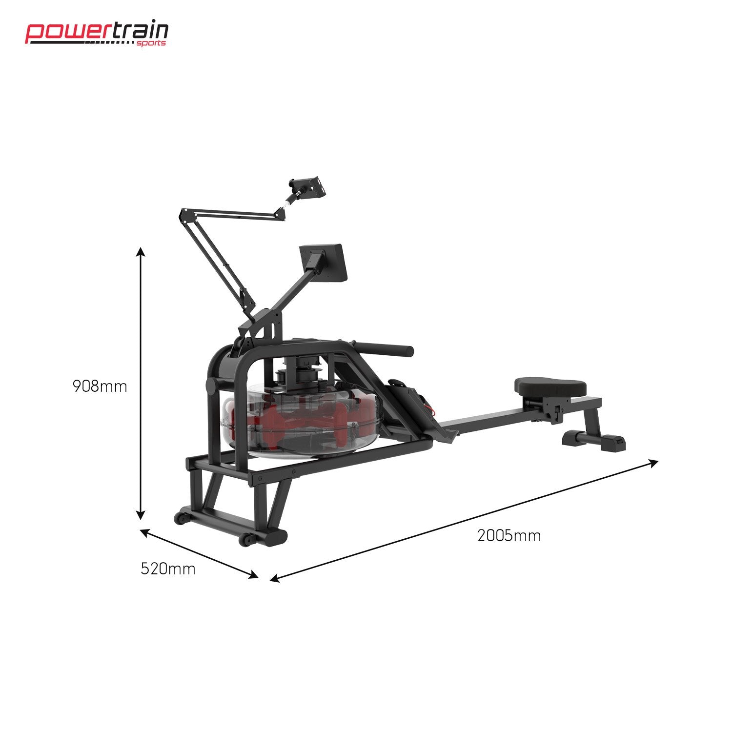 Water Resistant Rowing Machine with LCD, 13L Capacity