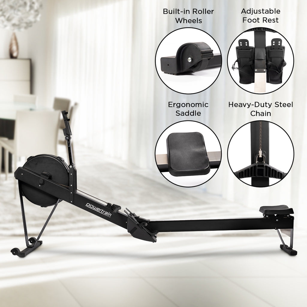 Resistance Rower Powertrain Air Rowing Machine Resistance Rower for Home Gym Cardio