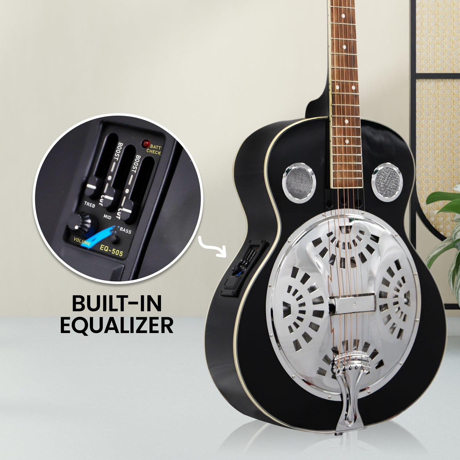 High-Gloss 40" Resonator Guitar with Equalizer - Karrera