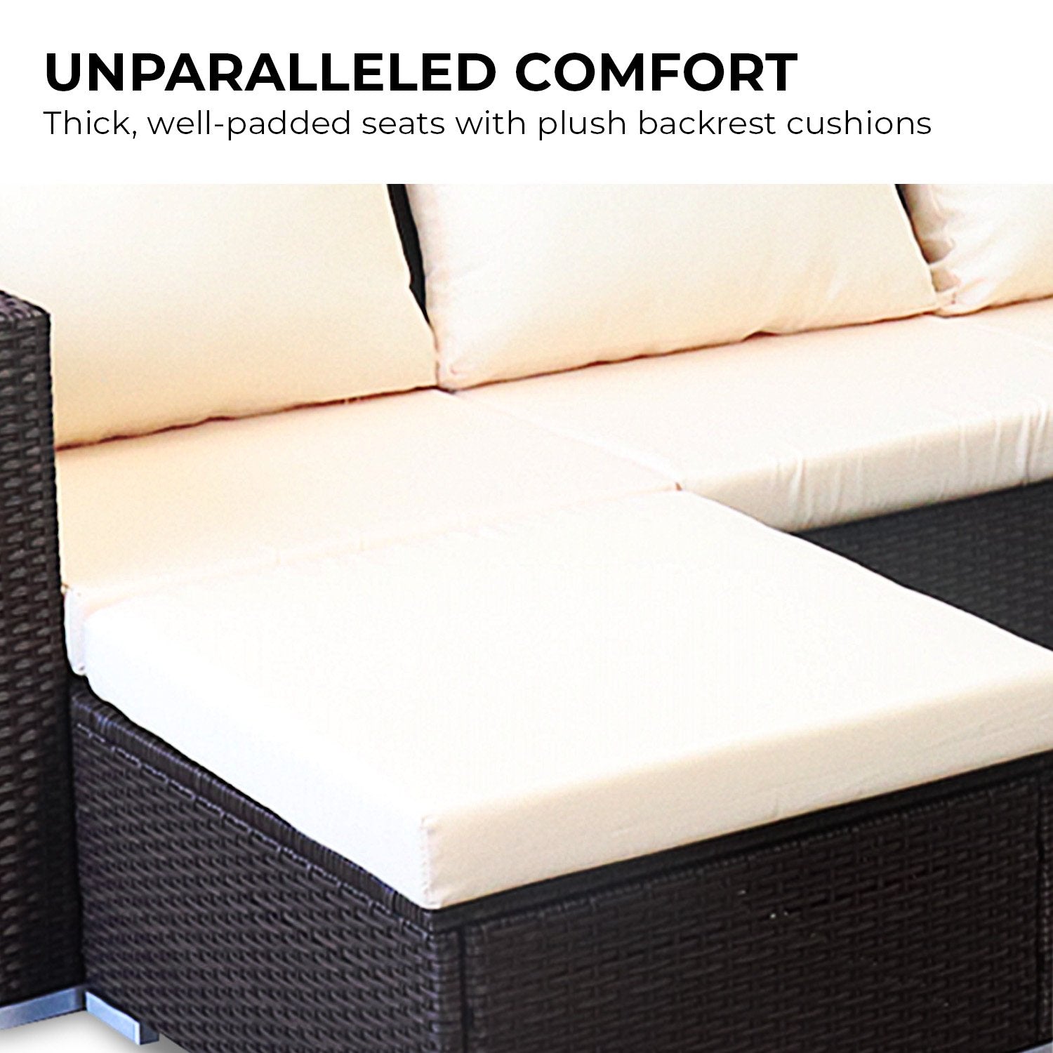 Weatherproof Modular 5pc Outdoor Lounge Set with Cushions