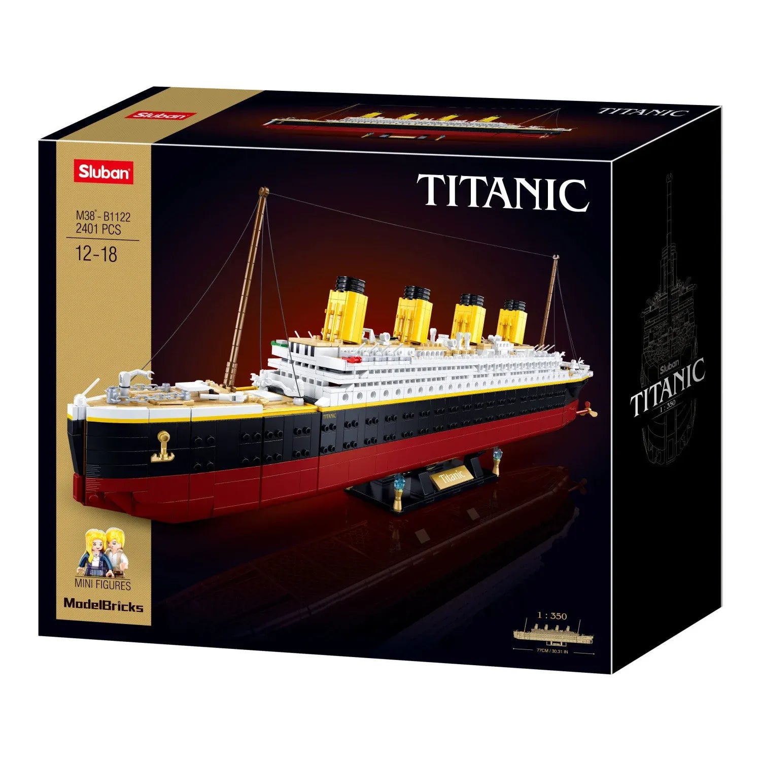 Sluban B1122 Model Kit 1:350 RMS Titanic Ocean Liner Cruise Ship Large Model Maritime Building Blocks DIY Construction