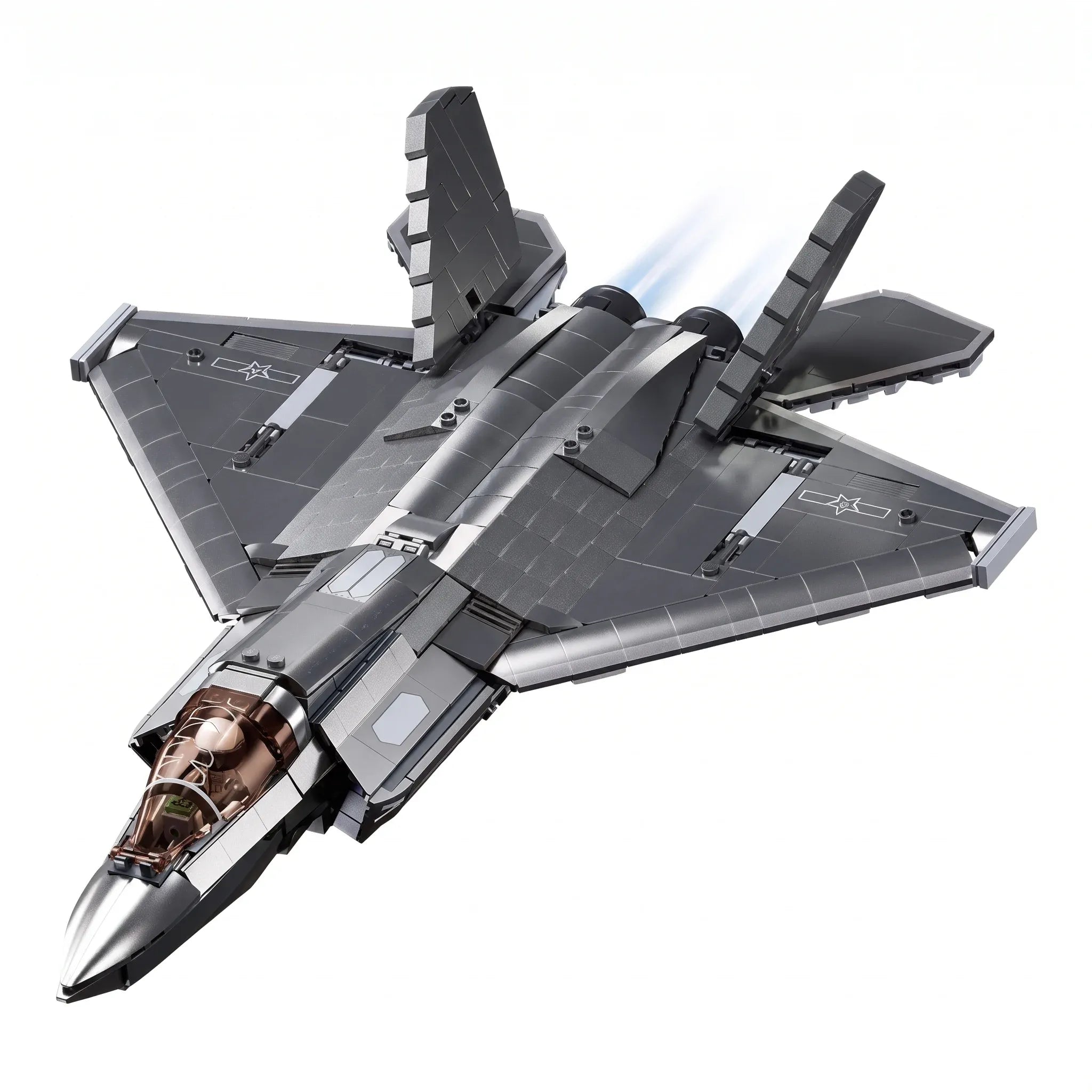 Sluban B1186 Model Kit 1:44 J35 Carrier Fighter Chinese Stealth Jet Plane Modern PLAAF Building Blocks DIY Set Toy