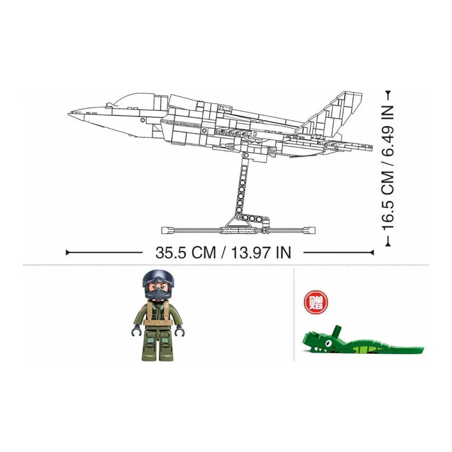 Sluban B1361 Model Kit 1:44 F35 Lightning Stealth Fighter Jet Plane Modern USAF Air Force Building Blocks DIY Set Toy