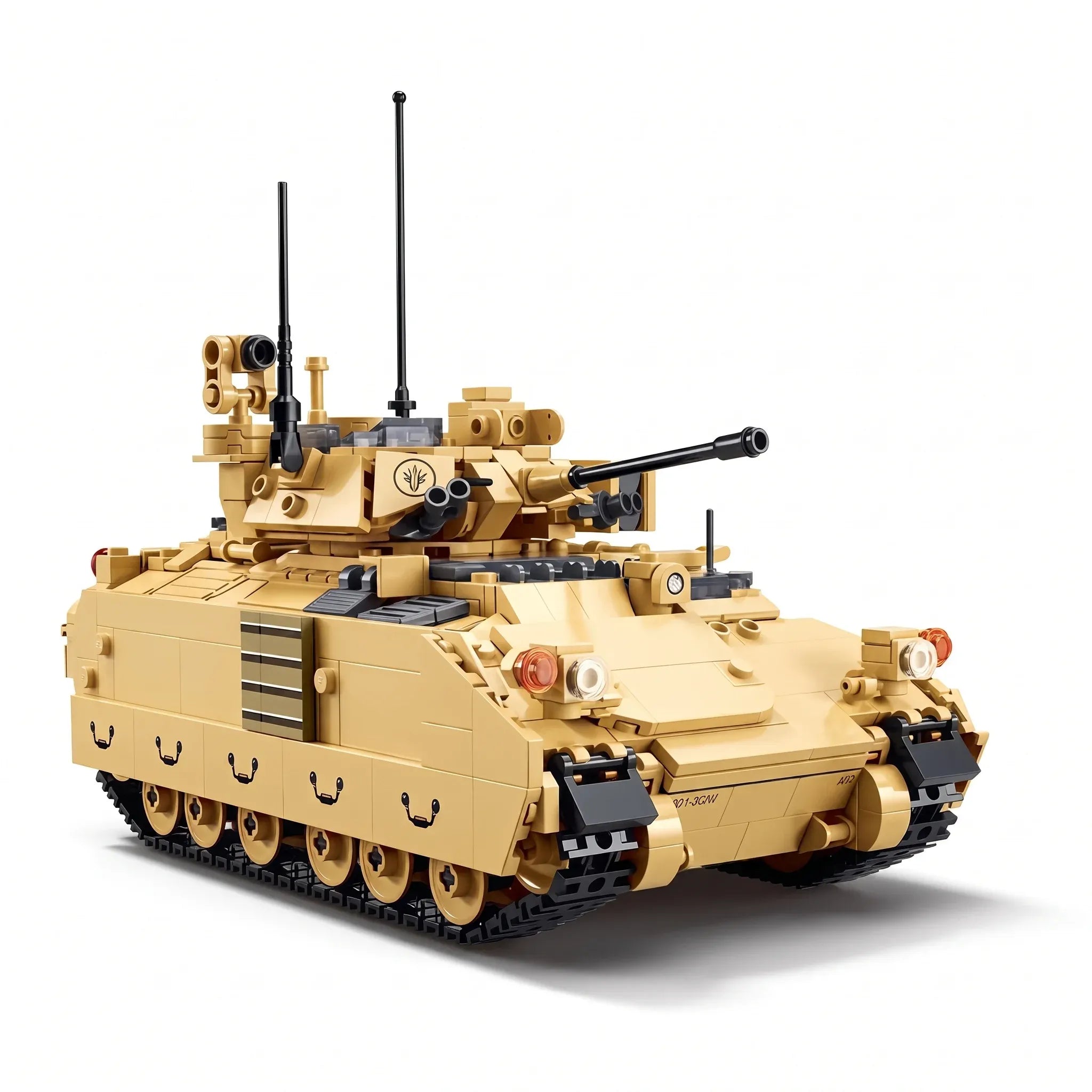 Sluban B1363 Model Kit 1:35 M3A3 Bradley Armored Infantry Vehicle IFV AFV Modern US Army Military Building Blocks DIY Set Toy