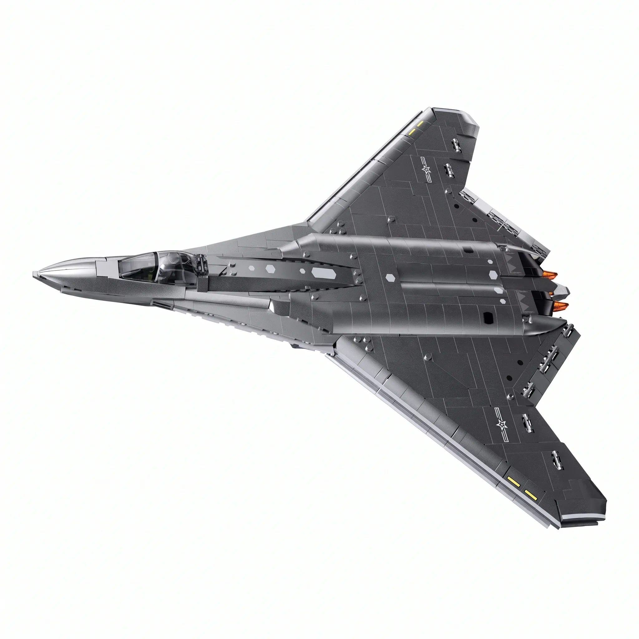 Sluban B1587 Model Kit 1:44 J50 Stealth Fighter Jet Plane - Military Air Force Building Blocks DIY Set Toy