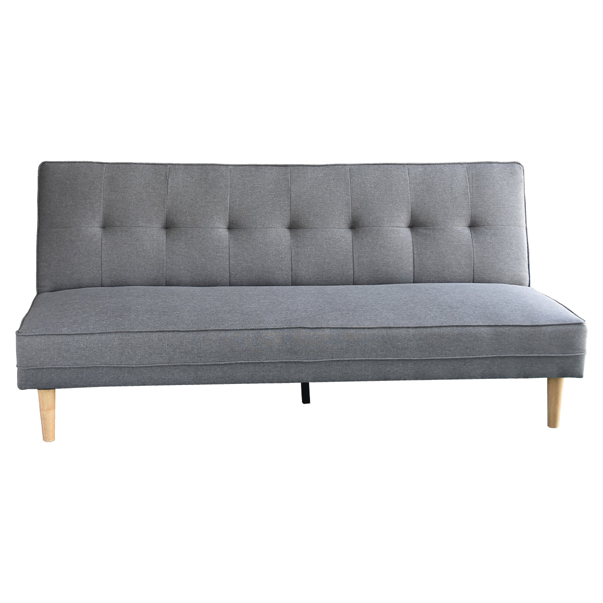 Light Grey Linen Sofa Bed, Adjustable, Tufted, Pine Wood