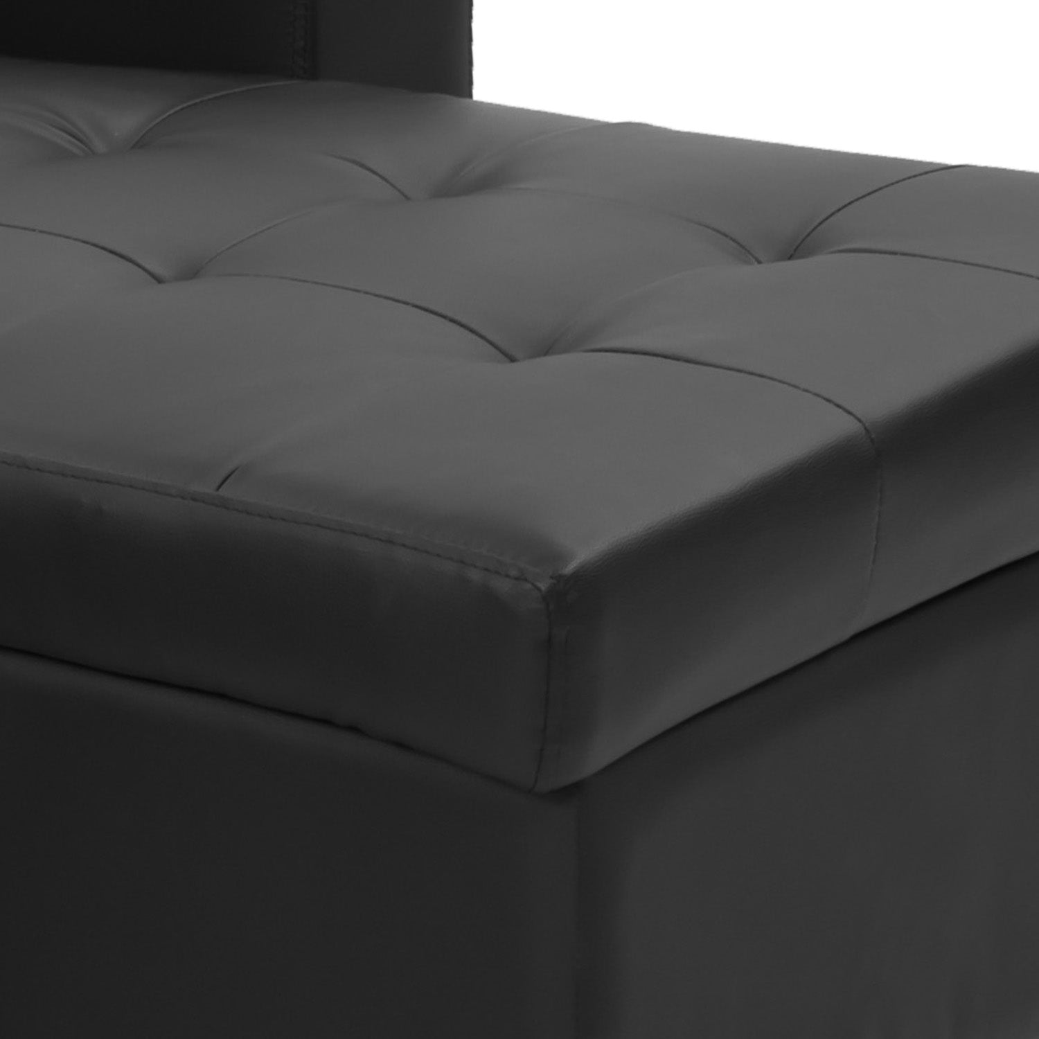 Faux Leather Storage Sofa Bed, Chaise, Modular - Grey