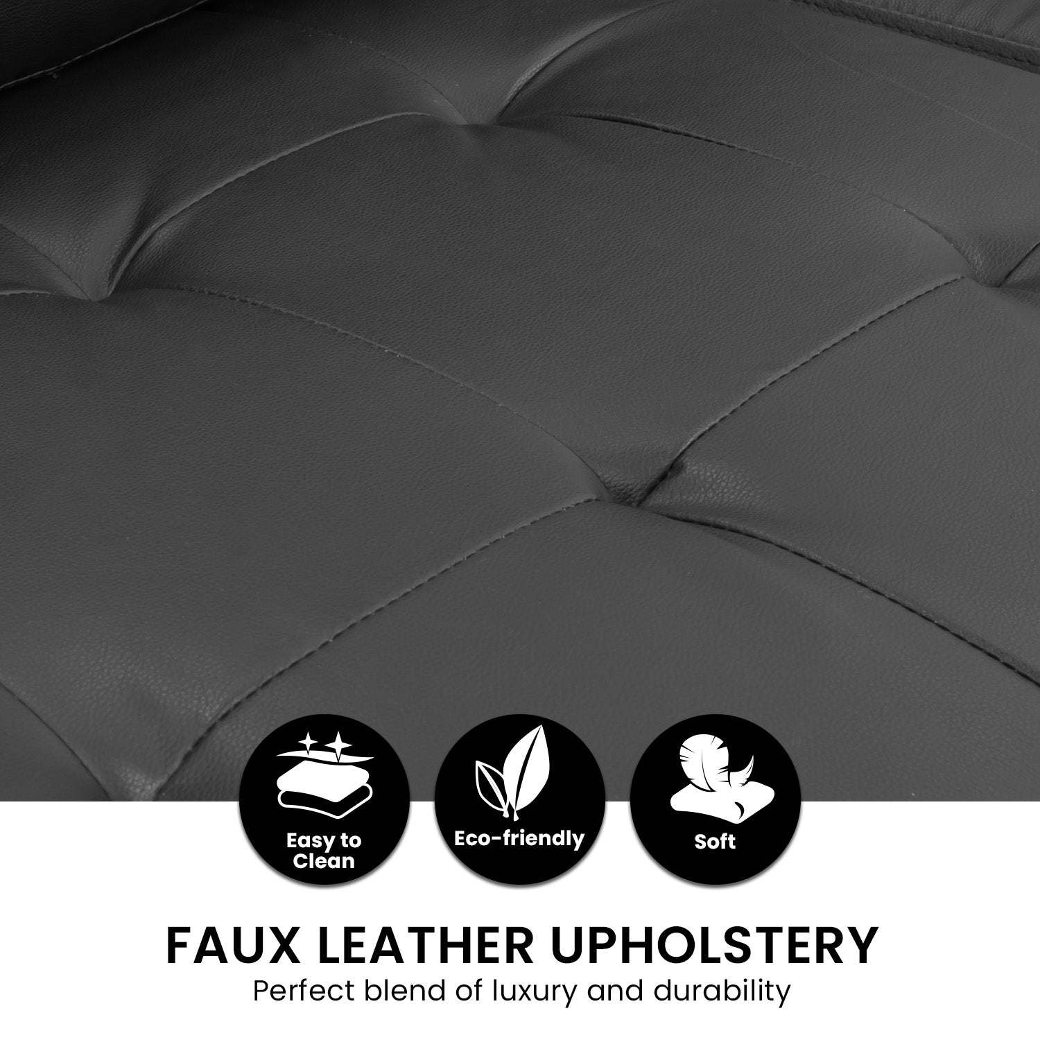 Faux Leather Storage Sofa Bed, Chaise, Modular - Grey