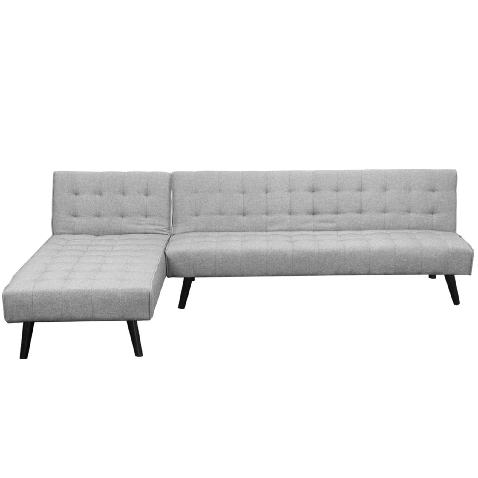 Adjustable 3-Seater Sofa Bed w/ Chaise, Linen Fabric, Sarantino