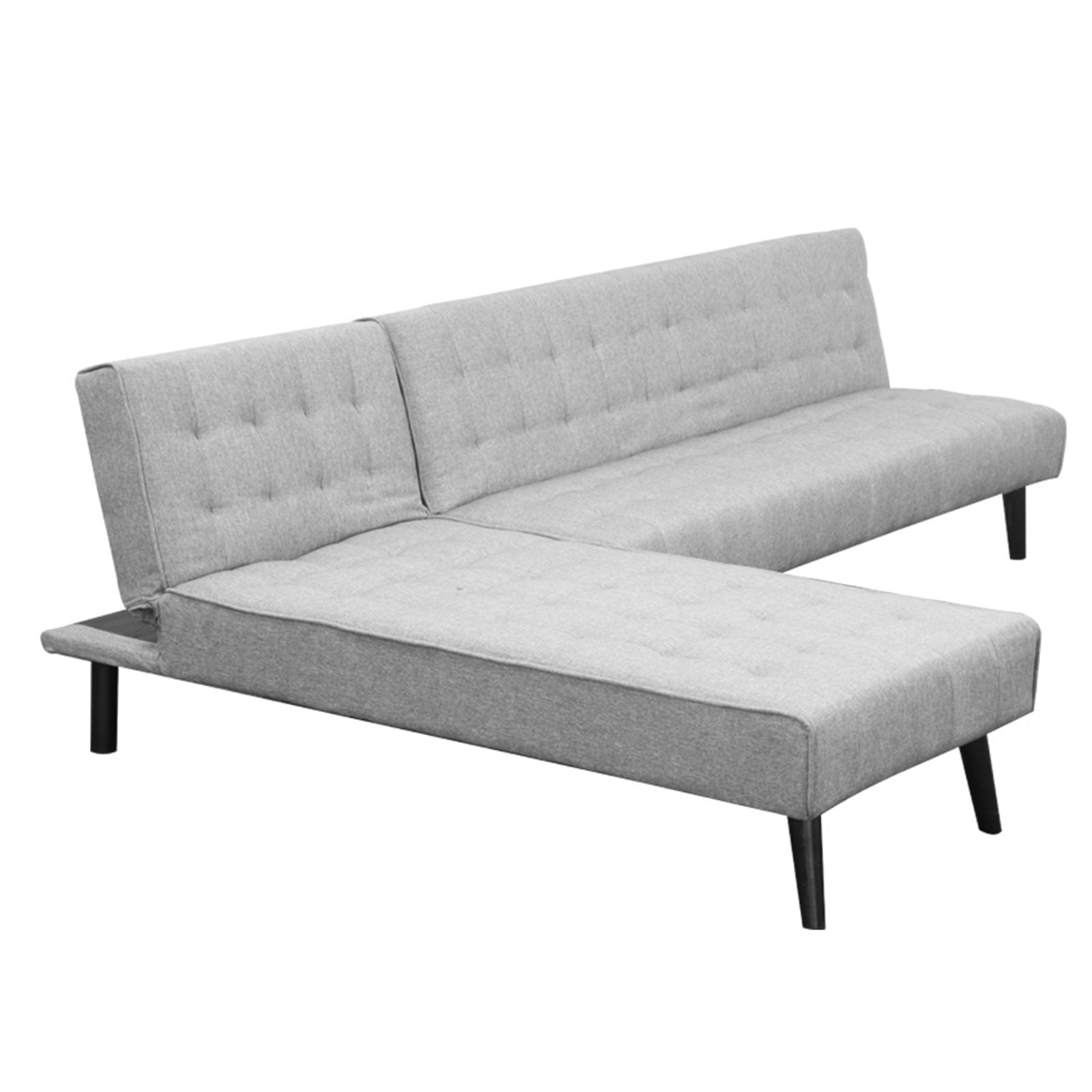 Adjustable 3-Seater Sofa Bed w/ Chaise, Linen Fabric, Sarantino