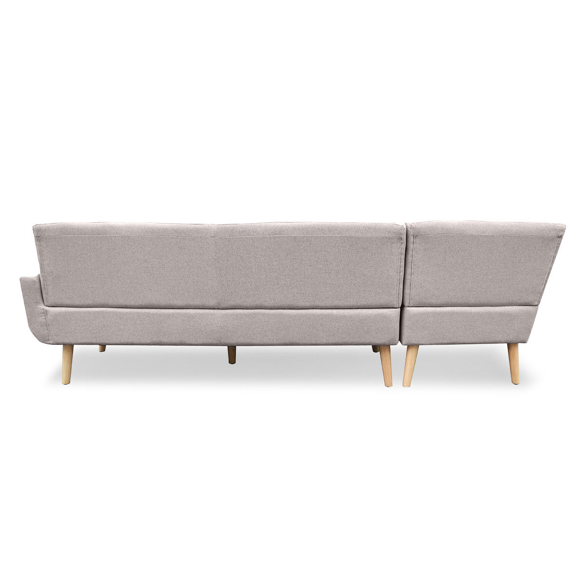 Light Grey 6-Seater Faux Linen Sofa with Chaise, Sarantino