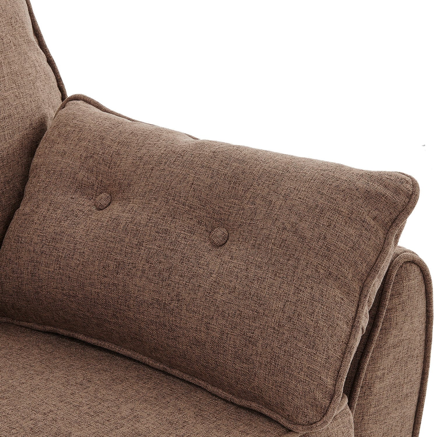 Sarantino 3 Seater Modular Linen Sofa Bed Brown