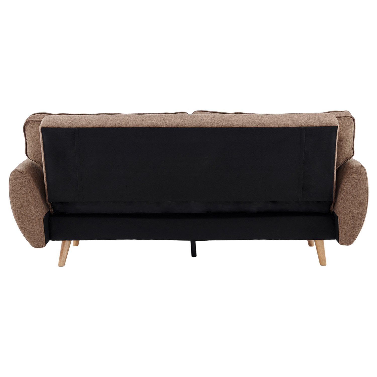 Sarantino 3 Seater Modular Linen Sofa Bed Brown
