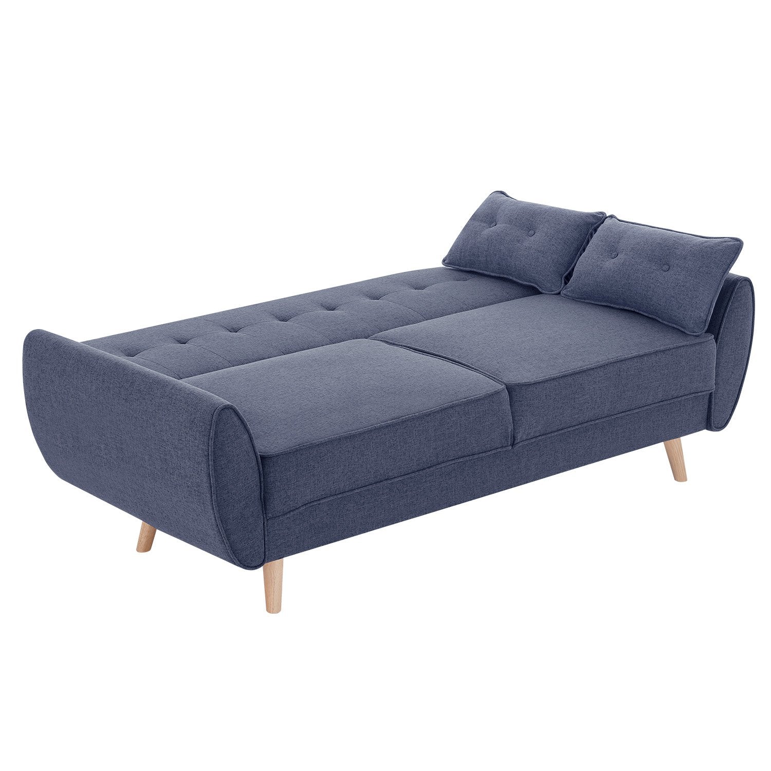 Linen Fabric Modular Sofa Bed, Adjustable Backrest, Dark Grey