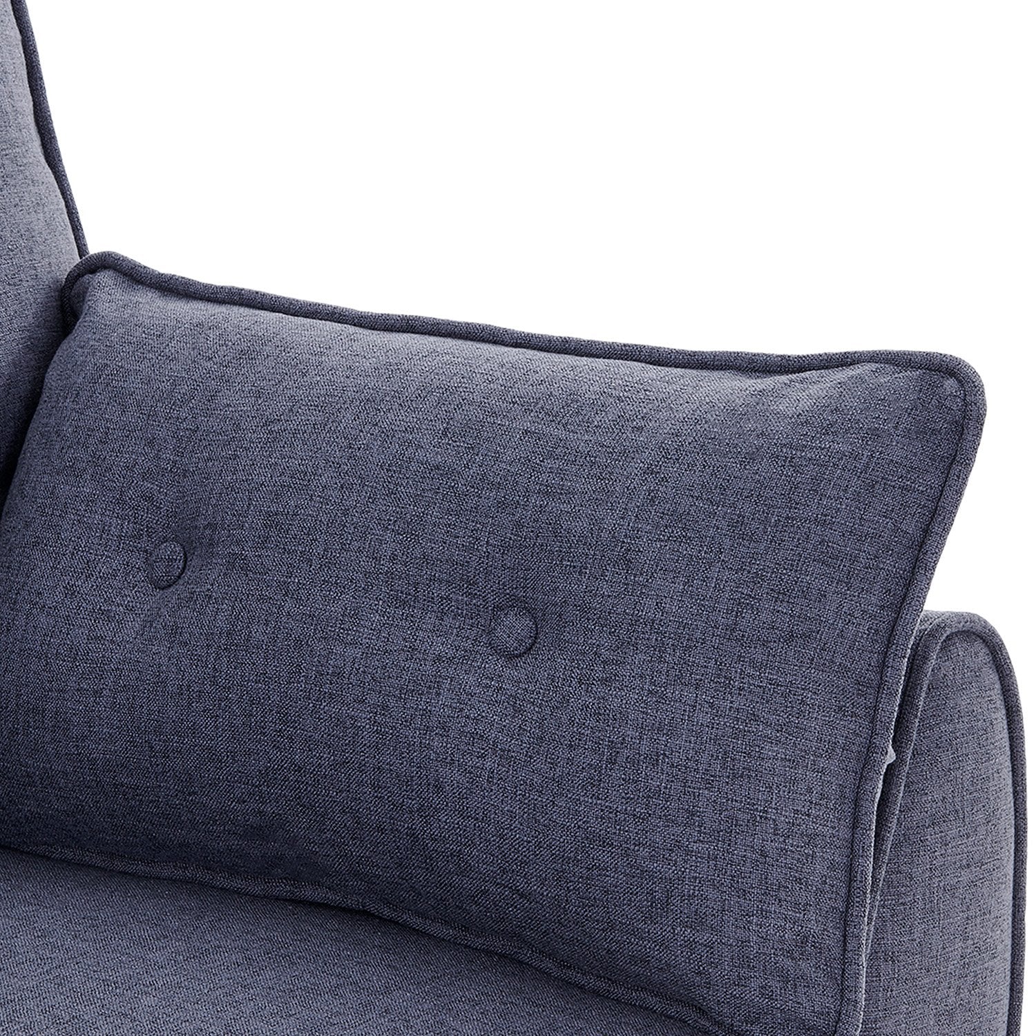 Linen Fabric Modular Sofa Bed, Adjustable Backrest, Dark Grey