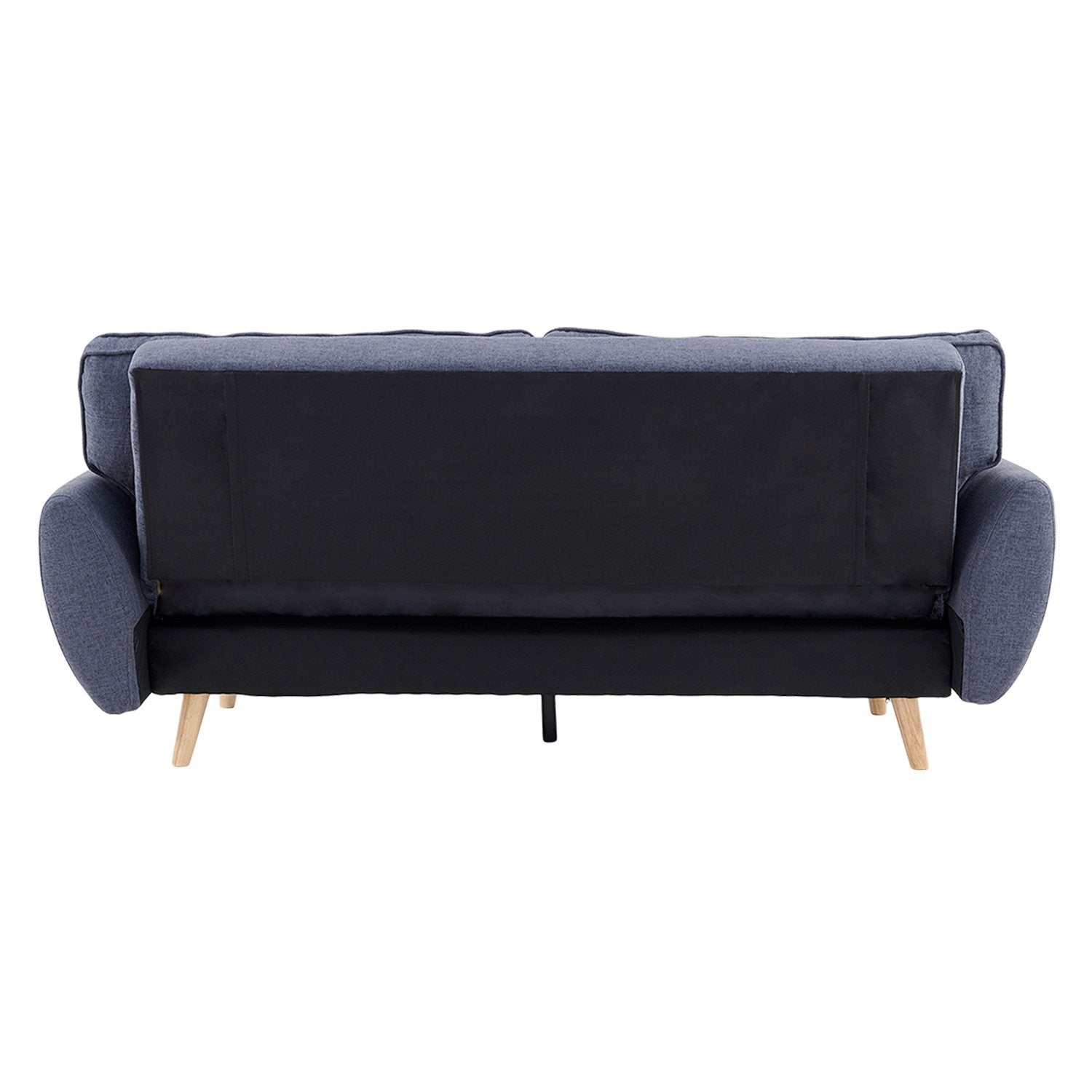 Linen Fabric Modular Sofa Bed, Adjustable Backrest, Dark Grey