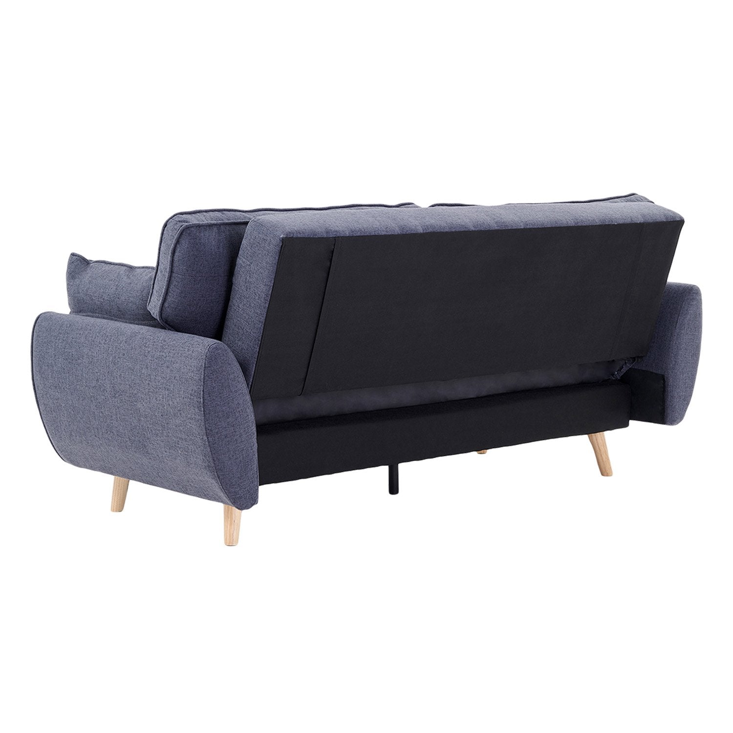 Linen Fabric Modular Sofa Bed, Adjustable Backrest, Dark Grey